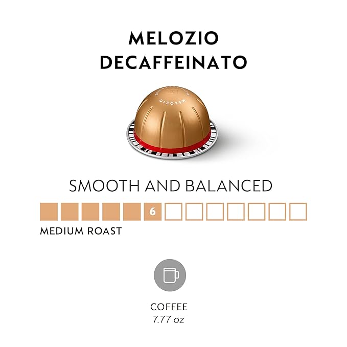 Nespresso Capsules Vertuo, Melozio Decaffeinato, Medium Roast Espresso, 30-Count Coffee Pods, Brews 7.8 oz. – Bild 6