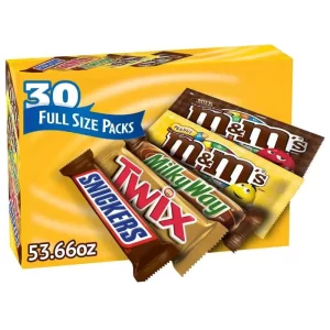 30-Pack Mars Variety Candy (Snickers, M&M’s, Twix, Milky Way, Peanuts) – Limit 2 per Customer