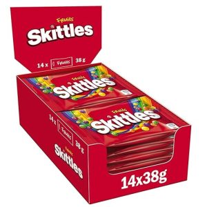 Skittles Crazy Fruits, Fruchtbonbons Großpackung 14 x 38, Kaubonbons mit Fruchtgeschmack, Vegane Snacks (532g)