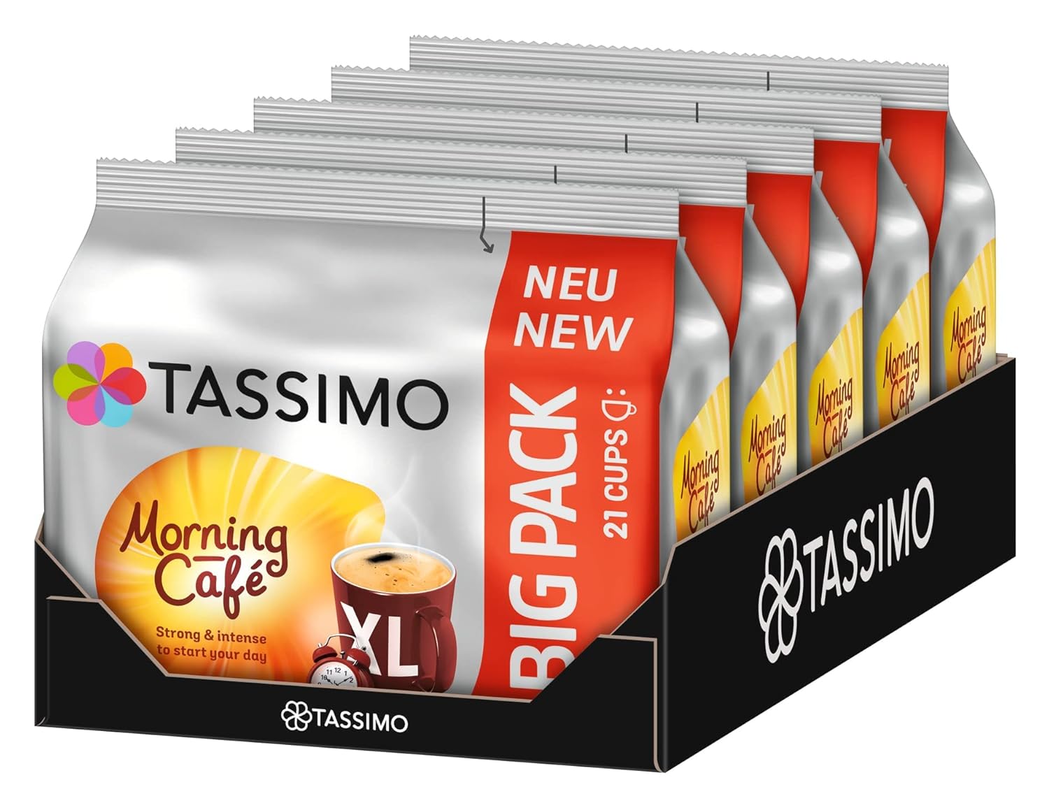 Tassimo Kapseln Morning Café XL Strong & Intense, Big Pack, 5 x 21 Pads, 105 Kaffeekapseln – Bild 2