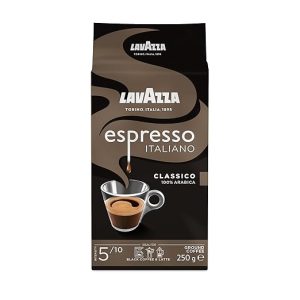 Lavazza, Espresso Italiano Classico, Gemahlener Kaffee, mit Blumigen und Fruchtigen Aromanoten, Ideal für Mokka-Kannen oder Filterkaffee, 100% Arabica, Intensität 5, Mittlere Röstung, 250 g Packung